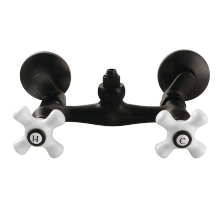 Kingston Brass CC2130PX Wall Mount Tub Faucet Body with Riser Adapter, Matte Black CC2130PX